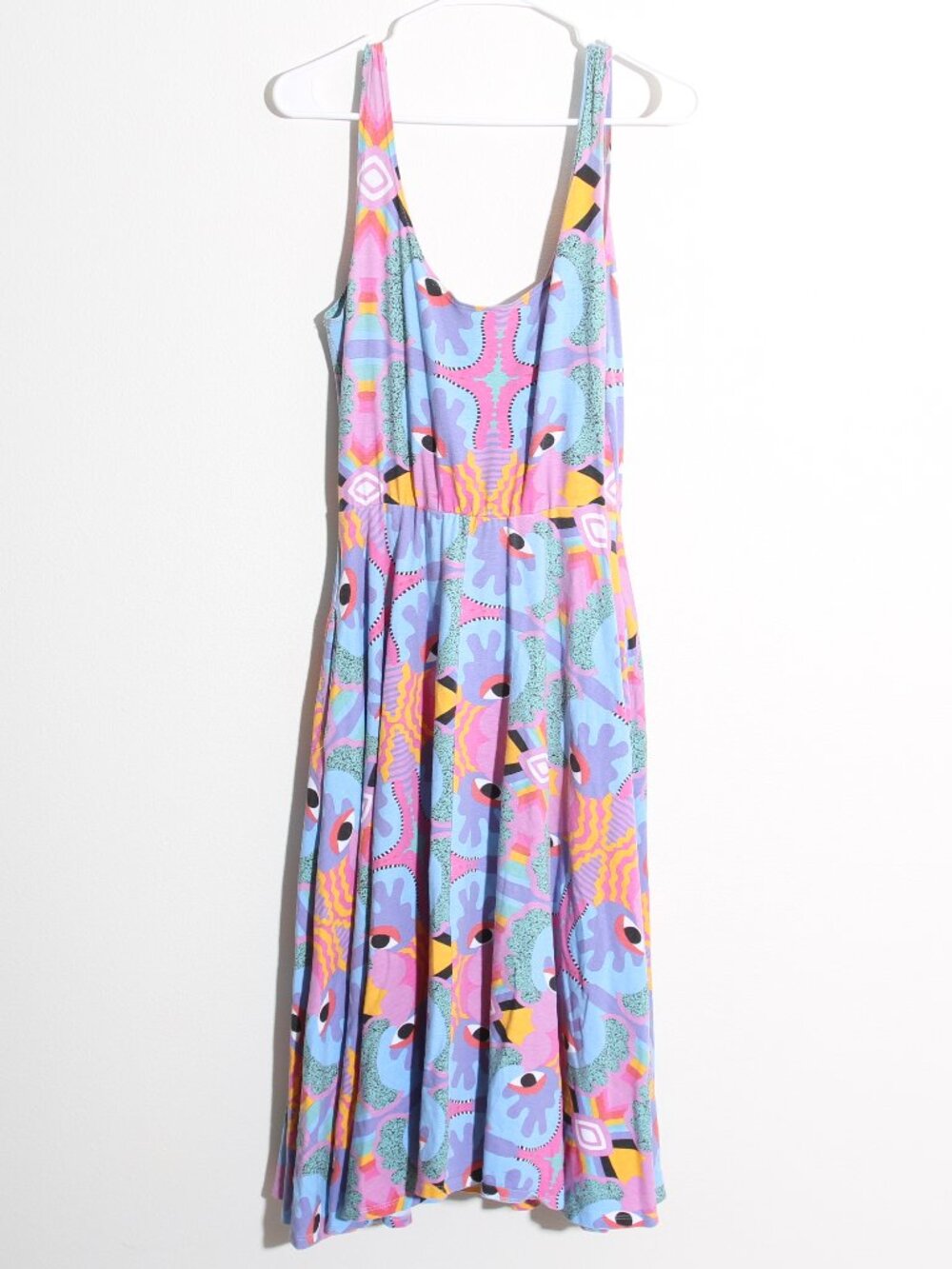 Nooworks Studio Naomi Sleeveless Midi Dress Mucci Print Eye Cotton Size Large